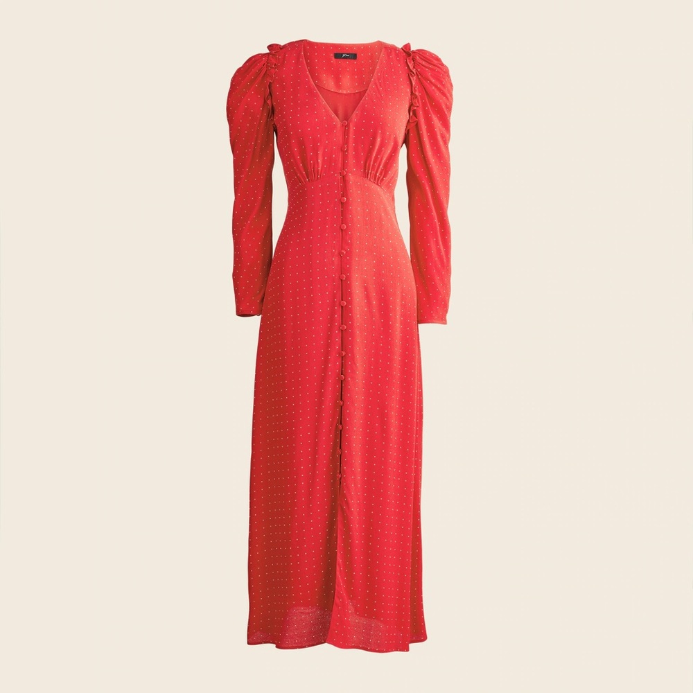Elegant Red Button-Down Dress